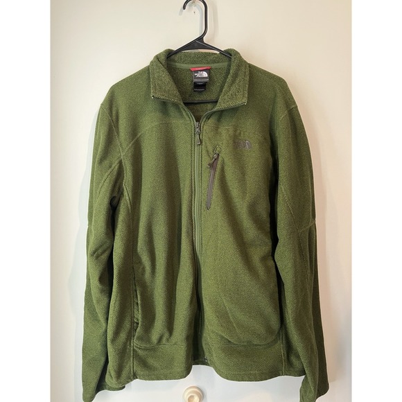 The North Face‎ Full Zip Fleece Jacket Mens Size Large Green Pockets Outdoor - Picture 1 of 4